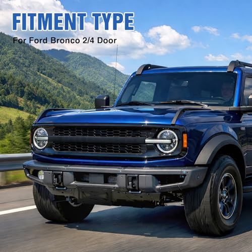 Image of Nilight Front License Plate Bracket fit for Ford Bronco 2 /4 Door 2021 2022 2023 2024 2025 2026 Steel License Plate Mounting Holder for Heavy-Duty Modular Bumper no Drilling Required Rattle-Free Black