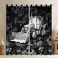 Cartoon Cat Blackout Curtains (2 Panels, 38x45 Inch) - Cute Kitten Neon Light Window Treatment For Bedroom, Kids Room, Cat Lovers