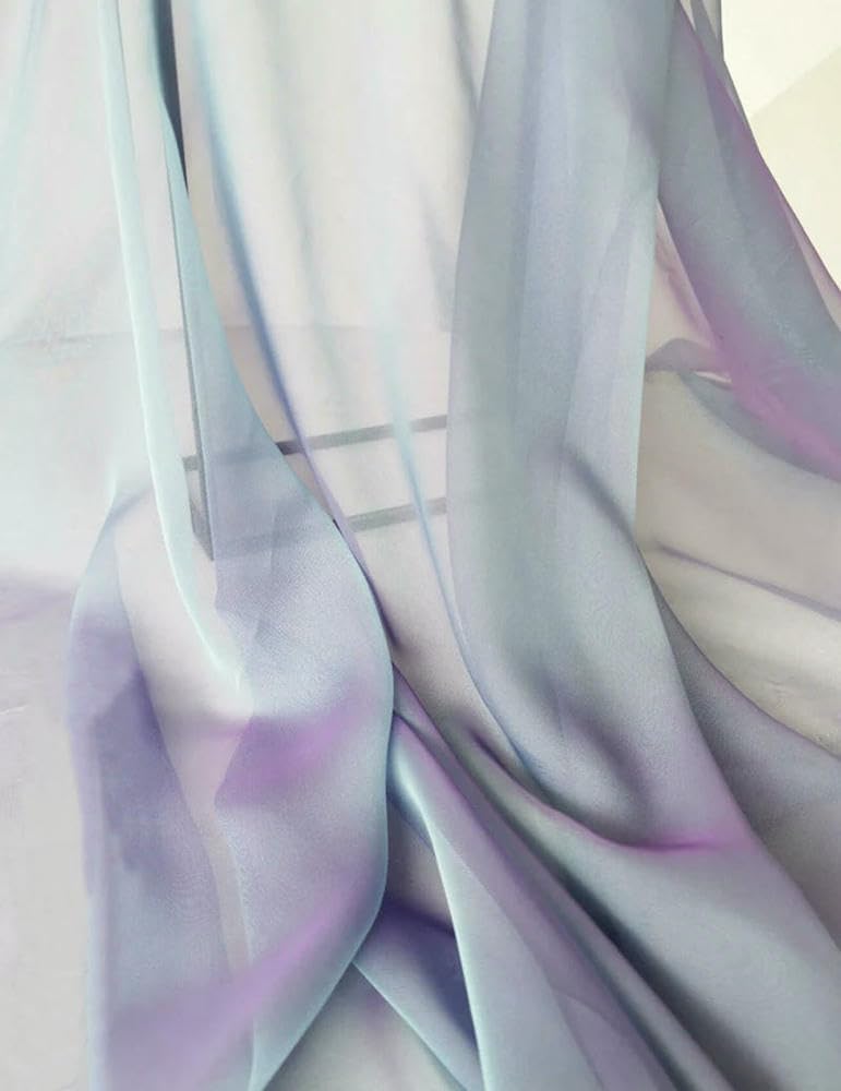 Tela de Gasa de Gasa Bicolor súper Fina de 100 cm x 148 cm, Suave y vaporosa, Ideal para Bodas.
