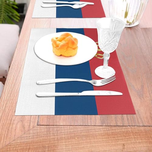 Sets de table 30,5 x 45,7 cm lavables et accessoires de table drapeau Serbie - 6