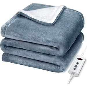 Heated Blanket, Hot Electric Blanket Throw with 6 Heating Levels & 10H Auto Off, Fast Heating Flannel to Sherpa Blankets…