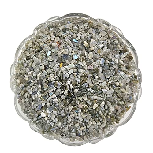 Image of Natural Labradorite Chips Stone for Vastu 1 kg Grey Tumbled Gemstones Reiki Healing Crystal