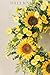 WELL KNOWN ​Sunflower Wreaths for Front Door, 21 Inch Yellow Spring and Summer Door Wreath for Sunflowers, Handmade Silk Flower Decor for Home Party Festival Wedding Graduation Hanging Decor