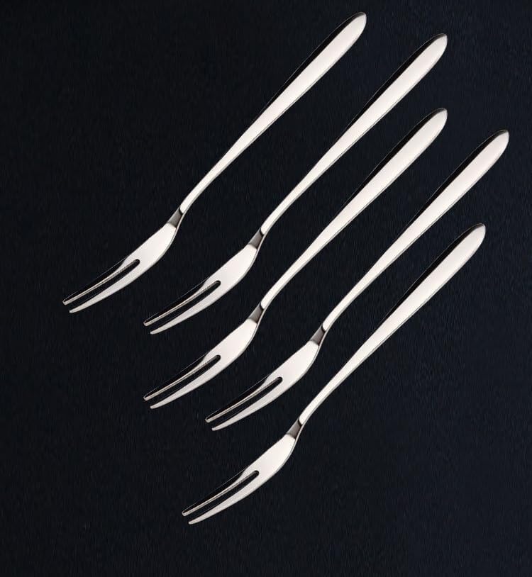 Silverware Set, 5/20/30/40/50/60 Pieces 304 Stainless Steel Fruit Fork Two-tine Fork Dinner Fork Snack Cake Fork Dessert Fork(Size:12Set-60Pcs)