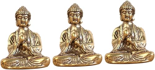 ARTIBETTER Adornos decorativos de Buda, estatua de Buda sentada, adornos de escritorio, escultura de Buda Feng Shui, mini budista, decoración de