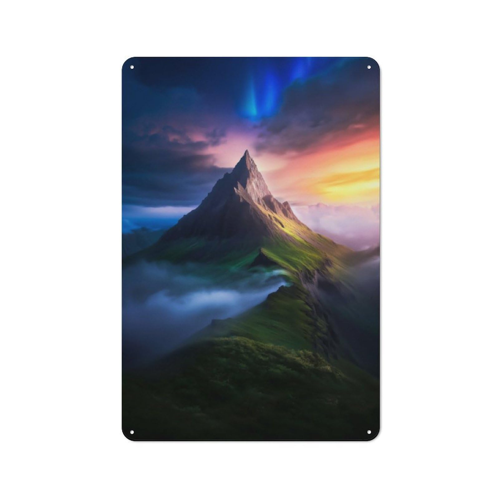 Junmoney Mountain Peak Sunset 30X20cm Vintage Metal Plaque With For Garage Or Workshop, A Christmas Gift For People Styling Garage And Workshop