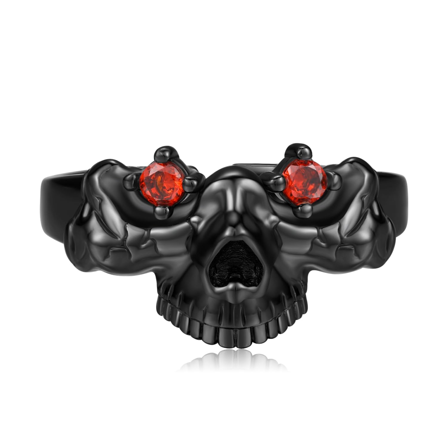 StoryEtain Anillo de calavera para hombre, plata de ley 925, ajustable, diseño de calavera, regalo para hombres y mujeres