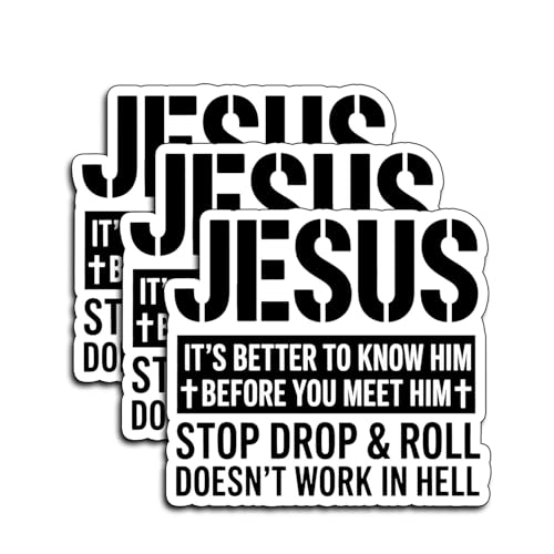 (3Pcs) It’s Better to Know Him Before You Meet Him Stickers Christian Inspirational Bible Verse Waterproof Vinyl Decal Water Bottle Bumper Hard Hat Phone Laptop Religious Scripture Prayer Gifts 3x2.8