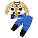 MSemis Unisex Pijamas Disfraz de Cowboy Astronauta para Niños Niñas Camisa + Pantalones Ropa de Dormir 2Pcs Otoño Invierno Regalo Cumpleaños Amarillo 7-8 Años