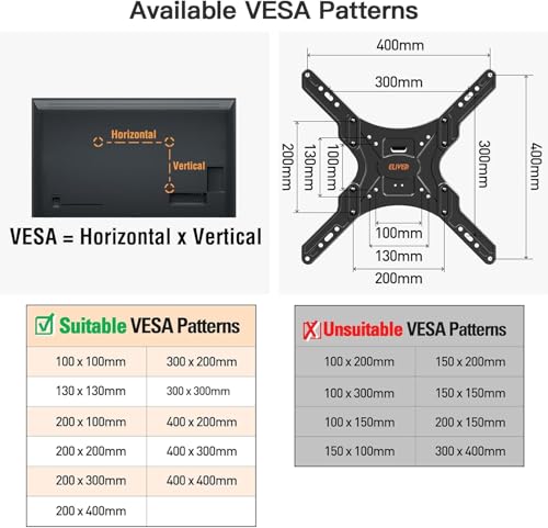 ELIVED 29.5in Long Arm TV Wall Mount for 26-60" TVs, VESA 400x400, 77 Lbs - image 7