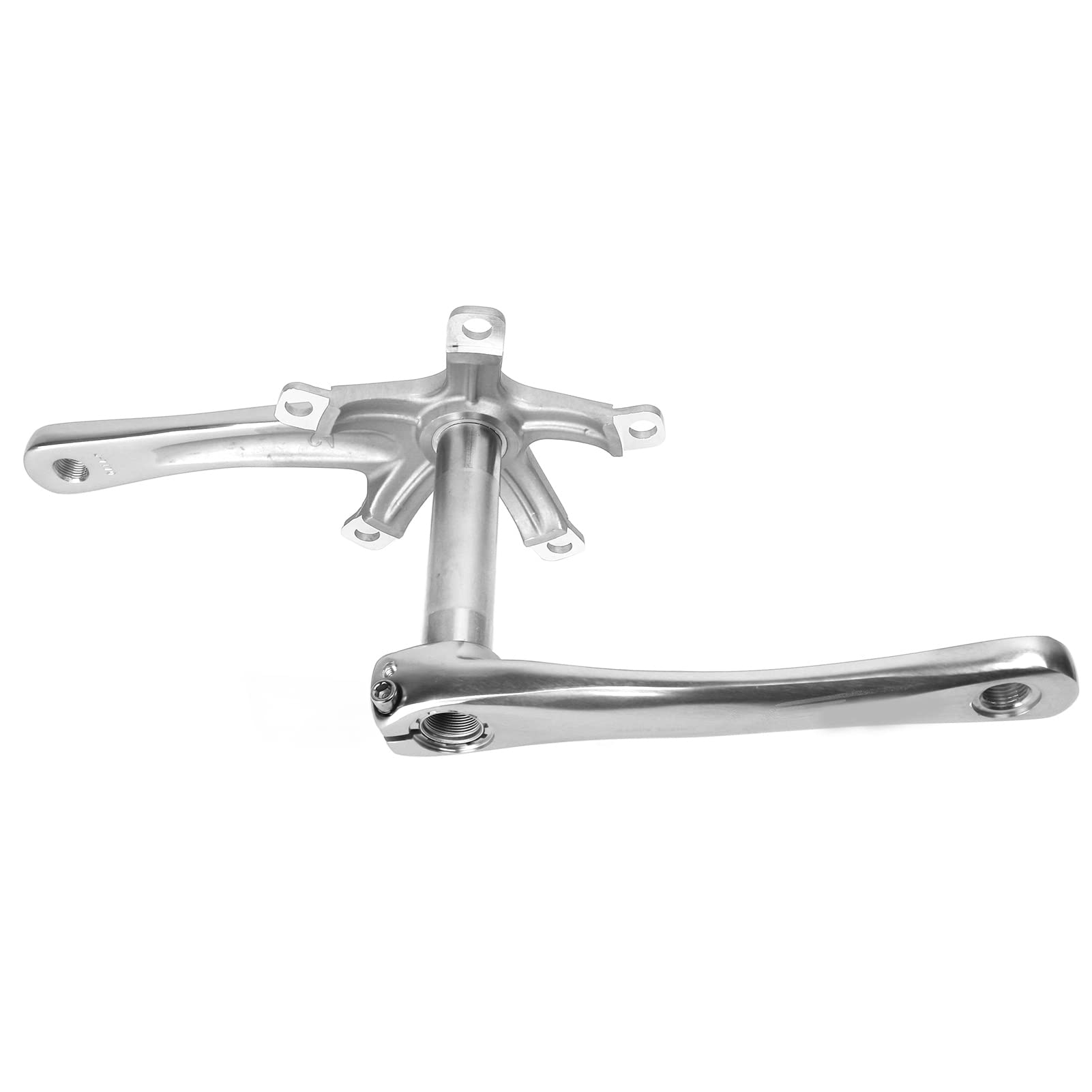 Ramię korbowe, lekki stop aluminium, anodowane wykończenie, kuty łuk, BCD 130 mm, do rowerów wyścigowych, składanych (srebrny)