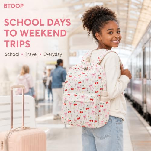 Image of BTOOP School Backpack for Teens Large Cute Bookbag Lightweight 15.6 inch Laptop Bag for Girls Women Casual High School College