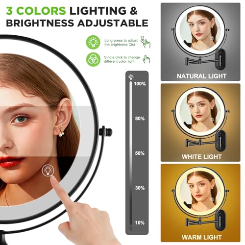 Vorremirr WM85BK-15X Wall Mounted Makeup Mirror: 1X/15X Magnifying Mirror thumb #2