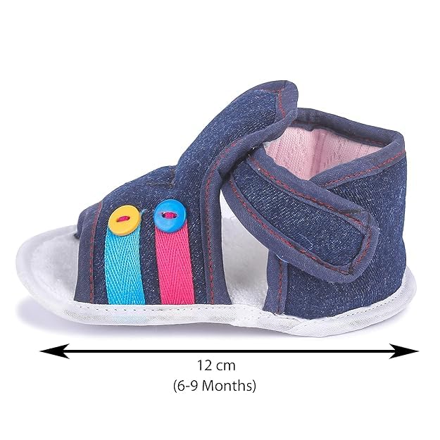 Image of Butterthief Unisex Baby Prewalking Sandals for Newborn Boys & Girls | Soft Sole Infant Bootie with Anti-Slip Bottom | Lightweight Cotton Footwear Early Walker Sandals (6-9 Months, 12 CM)