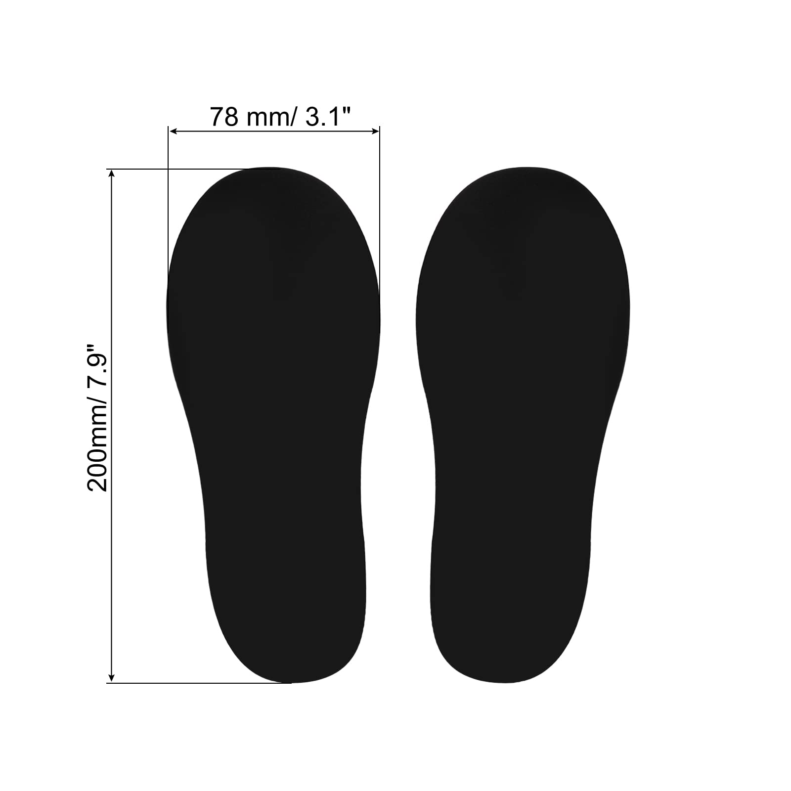PATIKIL 8x3" Footprint Sticker, 8 works PVC Shoes Floor Decal Sign for Class Decor Stair Guide Black - Image 2