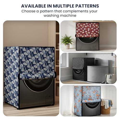 Image of Robustt Front Load Fully Automatic Washing Machine Cover for 6 kg, 6.5 kg, 7kg & 7.5 kg (Printed) | Waterproof & Dustproof Polyester Fabric with Zipper | Protection Cover | 59 x 59 x 86 cms