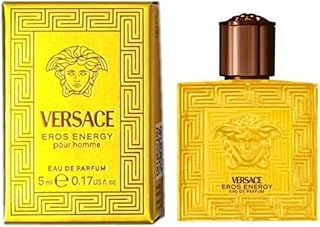 Versace Eros Energy Mini Cologne for Men, Yellow EDP Splash 0.17 oz, Sample Size