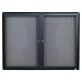Quartet Enclosed Fabric Bulletin Board, 4 x 3 Feet, 2 Doors, Black Frame with Gray Fabric (2364L)