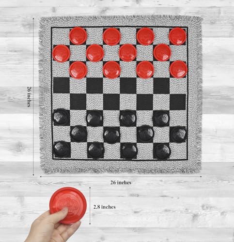 Juego de Damas Gigante Clásico 3 en 1 para Niños y Adultos miniatura 2