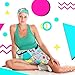 Didaey 3 Pcs 80s 90s Outfit for Women 80s Costume Set 2 in 1 Running Shorts Retro Pack and Fashion Headband Set for Workout(Stylish,M Size)