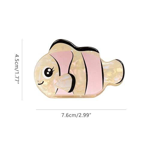 Miniatura 8 de Pinza para el pelo de pez payaso, pinza de PVC para mujer, accesorios para el cabello de mujer, paquete de 2, rosa