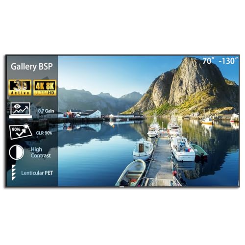 Image of WUPRO Gallery Projector Screen BSP ALR 4K/8K Ultra HD Fixed Frame 16:9,Wall Mount,Compatible with UST (Non-ST/LT) (130")