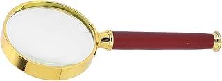 10X Magnifying Glass, Illuminated Lighted Handheld Reading Magnifier Elegant Ergonomic Enlarging Words with Wooden Handle for Reading