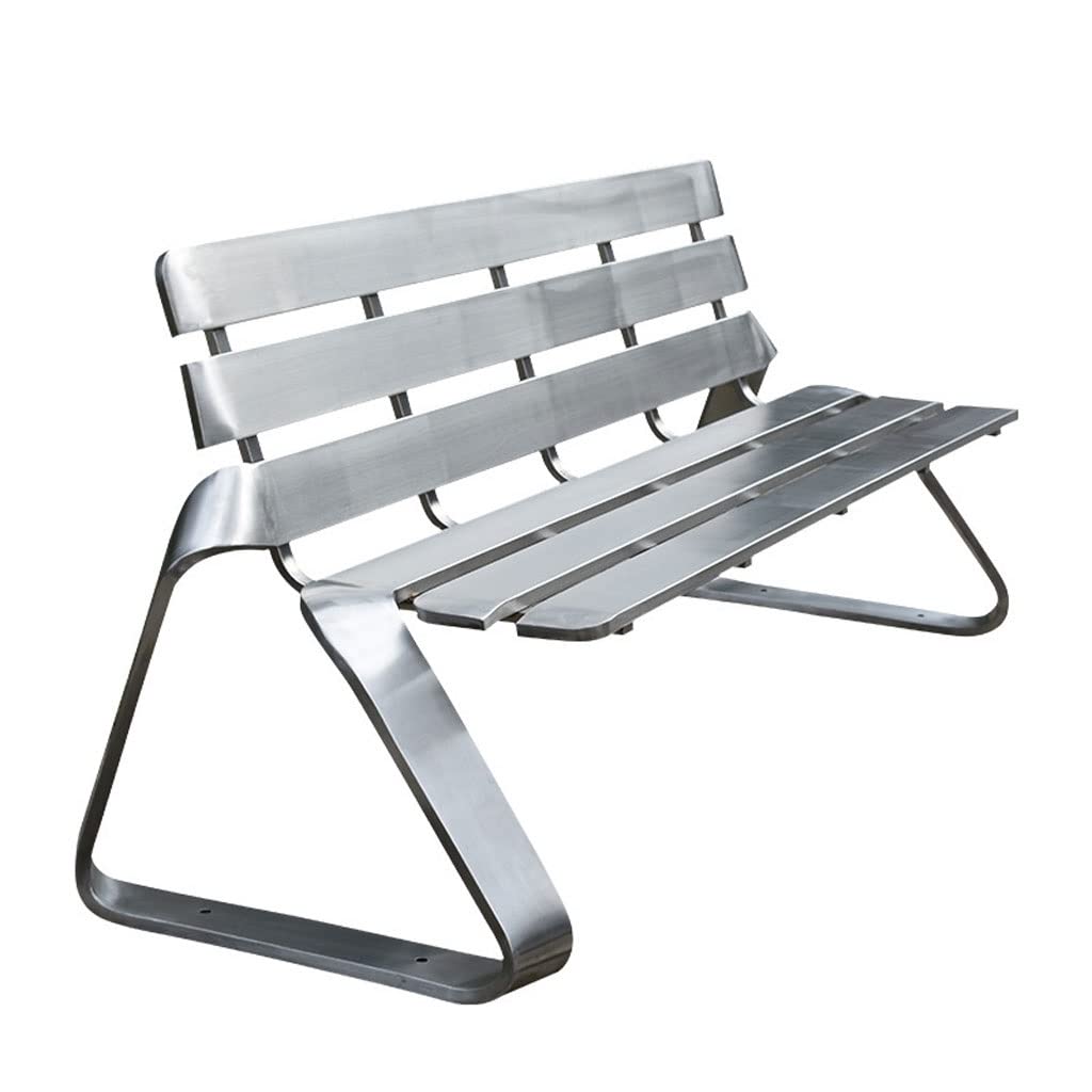 Banco de Jardín Asiento de Parque al Aire Libre Simple y Creativo, Banco Ocio Acero Inoxidable, Descanso for Centro Comercial, Metal, Silla Playa