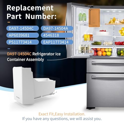 Image of Upgrade DA97-14504C DA97-14504A Ice Container Compatible with RF22 RF23 Sam-sung Ice Maker Replacement AP6039681 Sam-sung Refrigerator Parts,Replaces for PS11773414 EAP11773414 Sam-sung Ice Maker Tray