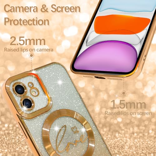 Image of ZIYE Magnetic Case Designed for iPhone 11 Glitter Case-Gold
