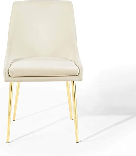 Miniatura 6 de Modway Viscount Performance - Sillas de comedor de terciopelo, juego de 2, color dorado marfil Marfil,Carbón vegetal,Negro -,Azul,Coñac,Rosa (Dusty