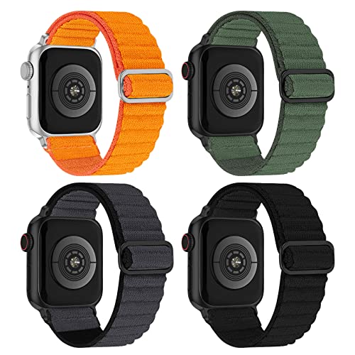 Image of 4 Pack Stretchy Solo Loop Compatible with Apple Watch Bands Women Men