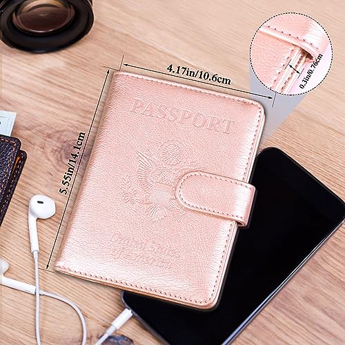 Image of TIGARI Passport Holder for Travel Women Men, PU Leather Waterproof RFID Wallet Cover Case Sleeve, Valentines Day Gifts, Vacation Plane Cruise Travel Document Organizer Essentials