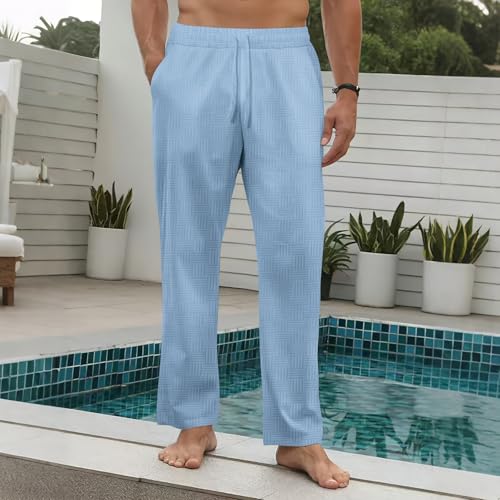 Men's Casual Loose Fit Trousers for Everyday Wear Comfortable Jacquard Design Breathable Fabric Versatile Style3