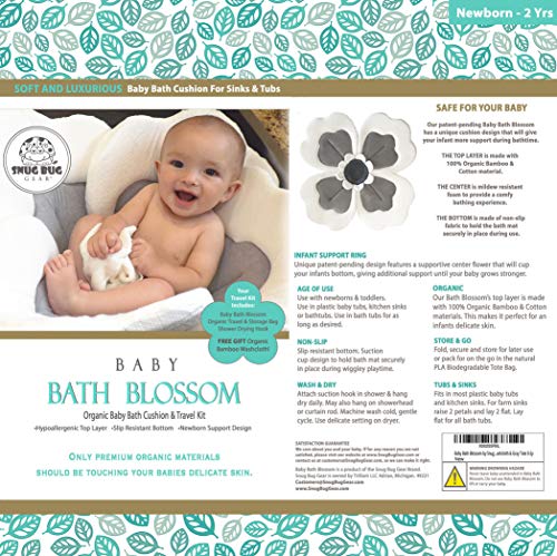 image for Snug Bug Gear Baby Bath Flower Sink Insert - Soft Gray Blooming Flower