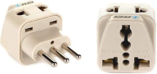 Miniatura 9 de OREI Enchufe adaptador de viaje de Estados Unidos a Italia, Libia, Chile y más (tipo L) - 2 en 1 - Certificado CE - Cumple con RoHS - Paquete de 4