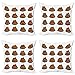 ABAKUHAUS Emoticon Merde Lot de Housses de Coussin en 4 pièces, Expressions faciales, Impression Numérique Recto-Verso Moderne, 40 cm x 40 cm, Blanc Chocolat