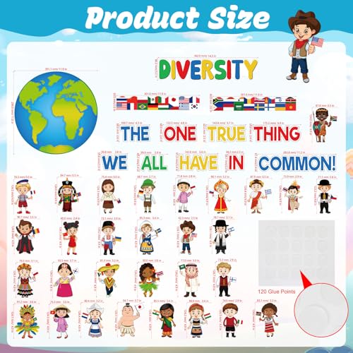 Image of Diversity in Common Multicultural Bulletin Board Decorations Diversity Bulletin Board Decoration Earth Day Activities Educational Classroom Decor Paper Cutouts For Multicultural Classroom Decor