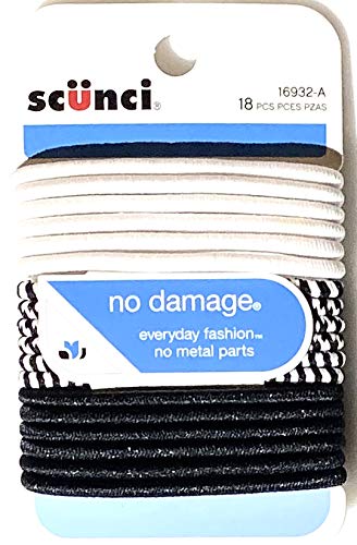 Scunci No Damage Assorted Ponytailers for All Hair, 0.8 Ounce