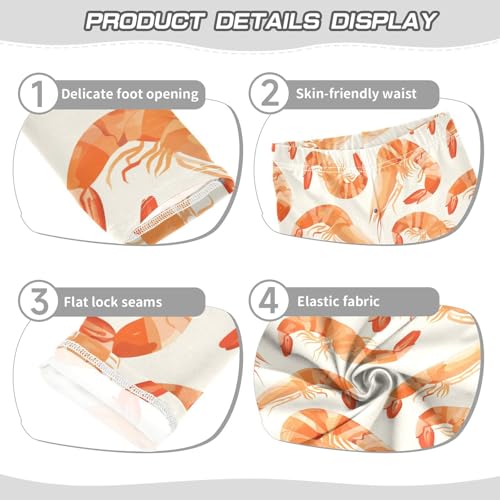 Girls Leggings Funny Shrimp Animal Soft Toddler Leggings for Girls Kids Pants Size 4T-10T3