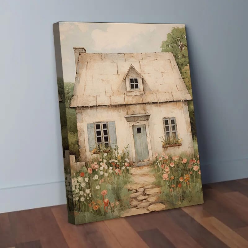 Tableau de campagne française pour salon rustique et chaleureux