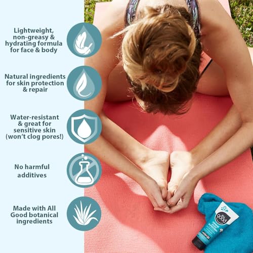 Image of All Good Sunscreen - Sport Mineral Sunscreen Lotion, Reef Friendly, SPF 30+ for Face & Body, Water & Sweat Resistant, 2-pack (3 oz)