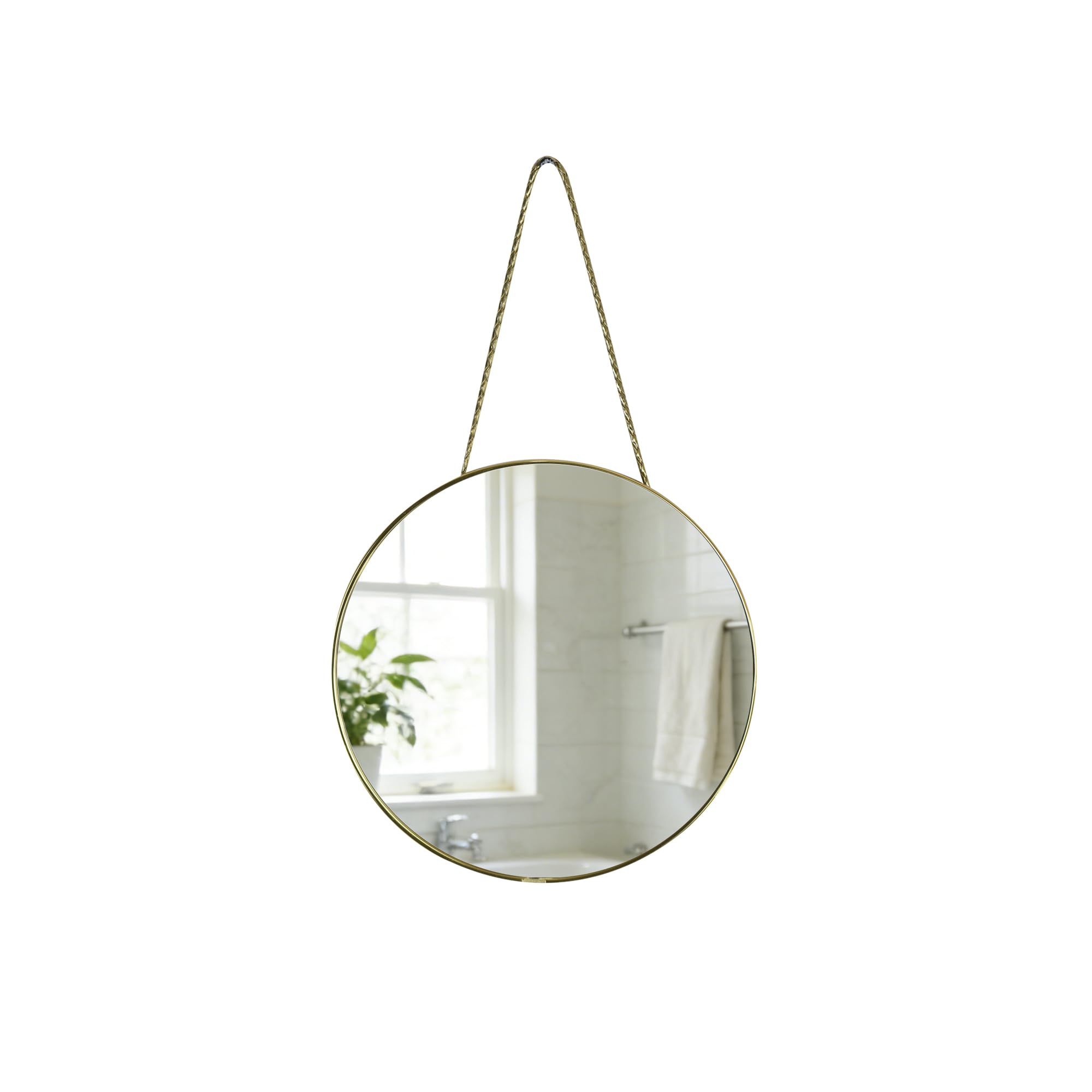 Photo 1 of ZYGNHMO Round Wall Mirror Door Mirror PVC Plastic Frame (Gold, 8.66 inch)