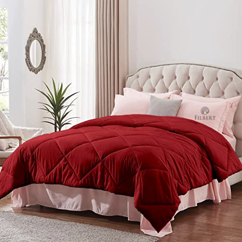 Image of Filbert - Winter Comforter Single Bed 300 GSM Microfiber Blanket for Winter Soft & Cozy Diamond Stitch Quilt (60 inch x 90 inch Inches /152cm x 228cm) - Comforter Single Bed|Burgundy