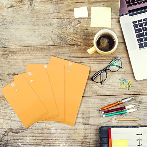 4 Sizes Clasp Envelopes Kraft Paper Catalog Clasp Envelope With Clasp Closure For Filing, Storing Or Mailing Documents, 50 Pieces (Yellow,5 X7 In,6 X 9 In,9 X 12 In,10 X 13 In) #TOP5
