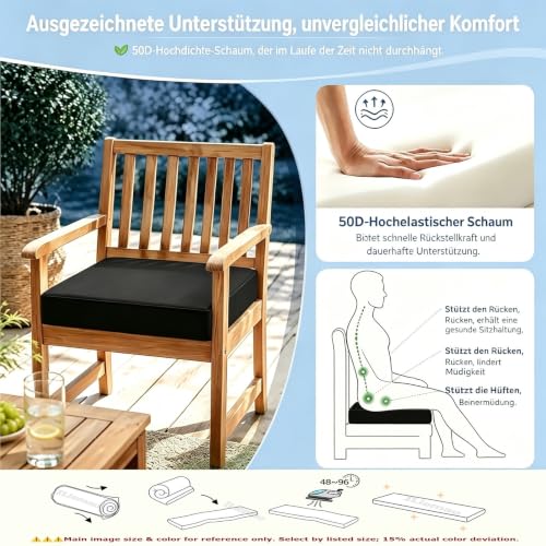 Cojín para silla de comedor impermeable y desenfundable con cremallera 7