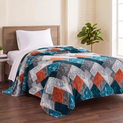 Image of VAS COLLECTIONS 280 GSM Flannel Blanket for Single Bed, Ultra Soft Plush Fleece Blanket, Warm & Cozy Winter Blanket, Breathable AC Blanket, for Home & Travel, 220 x 150 cm - Deep Teal