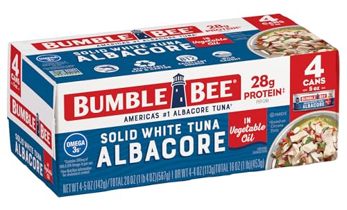 Bumble Bee Solid White Albacore Tuna in Oil, 5 oz (Pack of 4)