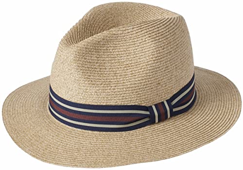 Chapeau Fedora en paille Toyo homme bleu marine Antigua Failsworth été