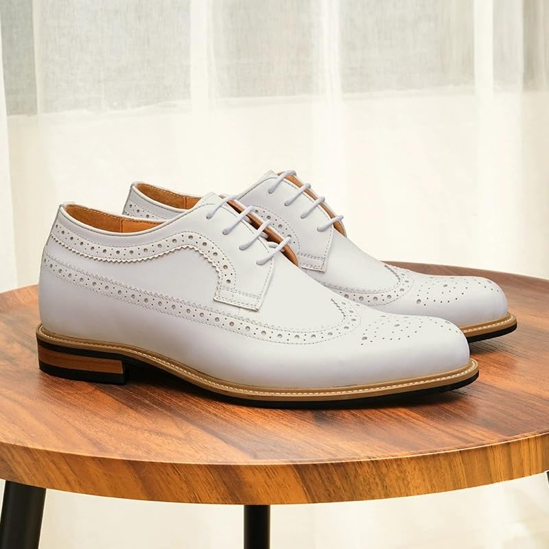 Men Lace-Up Genuine Leather Business Casual British Brogue Dress Wedding Groom Shoes2